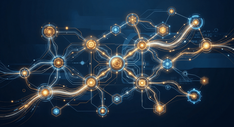 Multiple AI agents working together in an enterprise orchestration network