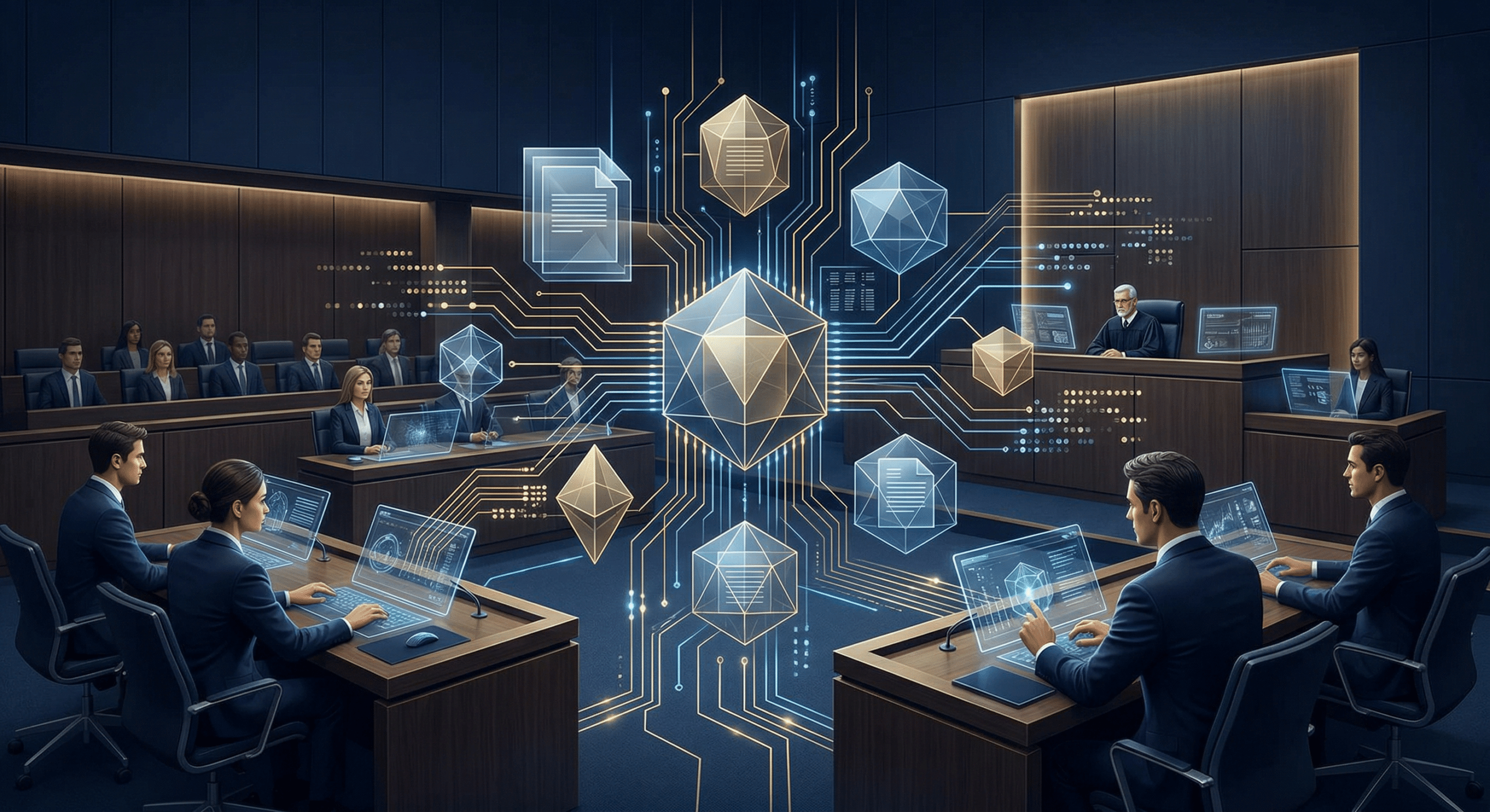Law firm AI strategy illustration showing vertical AI displacement in legal services