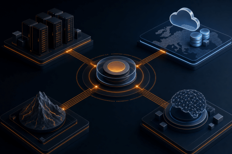 Abstract hybrid AI infrastructure zones connected through a central workload placement control layer