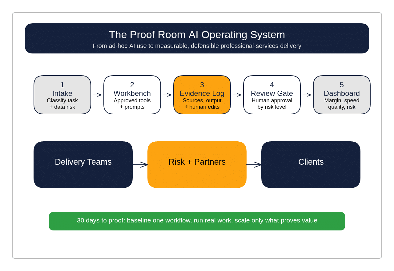 Proof Room AI operating system framework for professional services