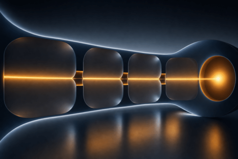 Abstract AI infrastructure architecture connecting consulting pipeline handoffs to collected cash